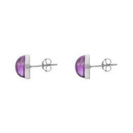 Sterling Silver Amethyst Round Stud Earrings