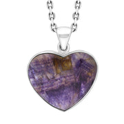 Sterling Silver Blue John Heart Pendant Necklace, PUNQ0008956