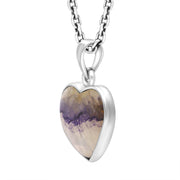 Sterling Silver Blue John Heart Pendant Necklace D