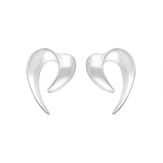 Sterling Silver Heart Spike Earrings E1974