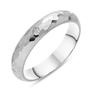 Sterling Silver Jubilee Hallmark Collection 4mm Hammered Ring, R1252_JFH