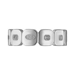 Sterling Silver Queen's Jubilee Hallmark Cushion Disc Ring D