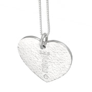Sterling Silver Queen's Jubilee Hallmark Hammered Heart Pendant Necklace D