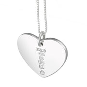 Sterling Silver Queen's Jubilee Hallmark Polished Heart Pendant Necklace D