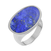 Sterling Silver Lapis Lazuli Oval Statement Ring D