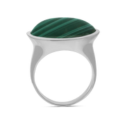 Sterling Silver Malachite Oval Statement Ring, R838_2.