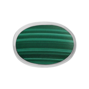 Sterling Silver Malachite Oval Statement Ring, R838_3.
