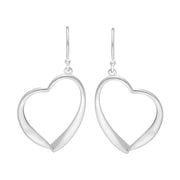 Sterling Silver Open Heart Drop Earrings E1979