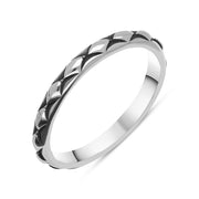 Sterling Silver Stepping Stones Patterned Stacking Ring, R620