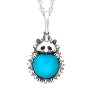 Sterling Silver Turquoise Large Hedgehog Necklace p3544
