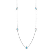 Sterling Silver Turquoise Cross Link Disc Chain Necklace, N748.