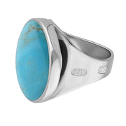 Sterling Silver Turquoise Hallmark Small Round Ring