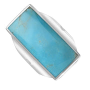 Sterling Silver Turquoise Jubilee Hallmark Collection Large Oblong Ring. R064_JFH.