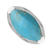 Sterling Silver Turquoise Jubilee Hallmark Collection Large Oval Ring. R013_JFH.