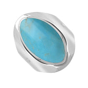 Sterling Silver Turquoise Jubilee Hallmark Collection Medium Oval Ring. R012_JFH.