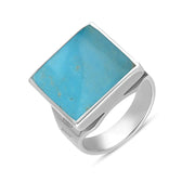 Sterling Silver Turquoise Jubilee Hallmark Collection Small Square Ring. R603_JFH.