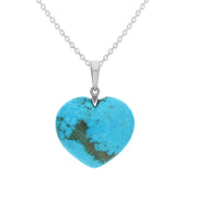 Sterling Silver Turquoise Carved Heart Necklace. p2272_L