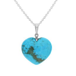 Sterling Silver Turquoise Carved Heart Necklace. p2272_L