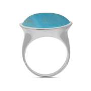 Sterling Silver Turquoise Oval Statement Ring, R838_2.