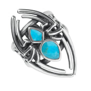Sterling Silver Turquoise Small Spider Web Ring, R944.
