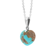 Sterling Silver Turquoise Small Carved Heart Necklace