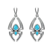 Sterling Silver Turquoise Spider Drop Earrings E2097