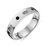 Sterling Silver Whitby Jet Jubilee Hallmark Collection 5mm Ring, R1193_5_JFH