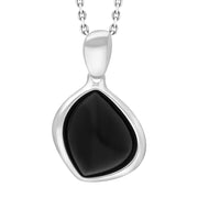 Sterling Silver Whitby Jet Abstract Marquise Necklace, P3722