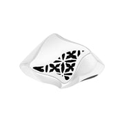 Sterling Silver Whitby Jet Filigree Square Ring
