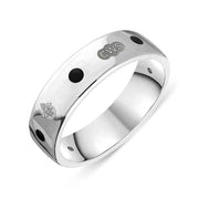 Sterling Silver Whitby Jet Queen's Jubilee Hallmark 6mm Ring, R1193_6_JFH