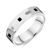 Sterling Silver Whitby Jet Jubilee Hallmark Collection Princess Cut 5mm ring, R1199_5_JFH