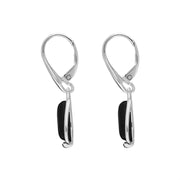 Sterling Silver Whitby Jet Open Side Pear Drop Earrings, E1654_2