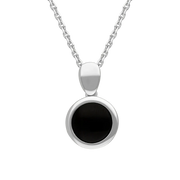 Sterling Silver Whitby Jet Round Open Back Necklace