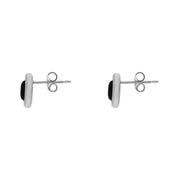 Sterling Silver Whitby Jet Small Oval Stud Earrings, E1575_2.