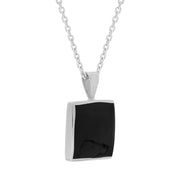 Sterling Silver Whitby Jet Small Square Pendant, P1809_2.