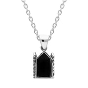 Sterling Silver Whitby Jet Whitby Abbey Necklace