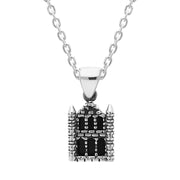 Sterling Silver Whitby Jet Whitby Abbey Necklace P3675