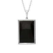 Sterling Silver Yellow Gold Plated Whitby Jet Dracula 125 Year Anniversary Rectangle Pendant P3682_4