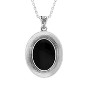 Sterling Silver Yellow Gold Plated Whitby Jet Dracula 125 Year Anniversary Small Oval Pendant P3680_3